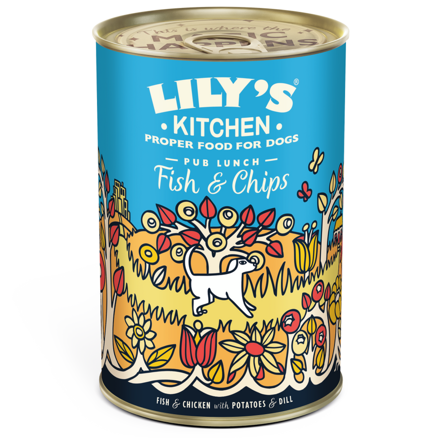 Lily's Kitchen Tins Fish And Chips Dog 400g