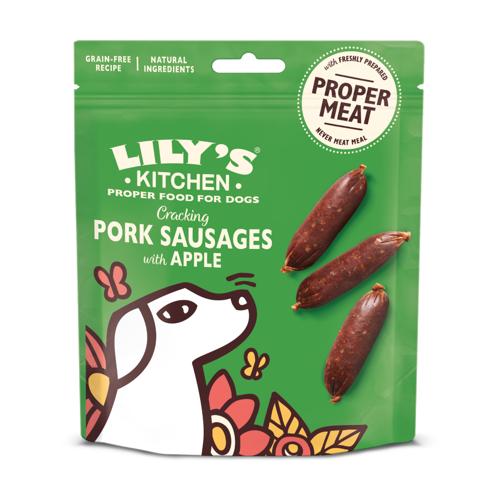 Lily's Kitchen Dog Cracking Pork And Apple Sausages For Dogs 70g
