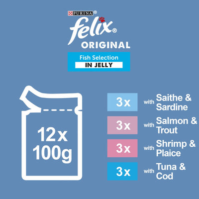 Felix Cat Pouch Fish Multipack 12x100g