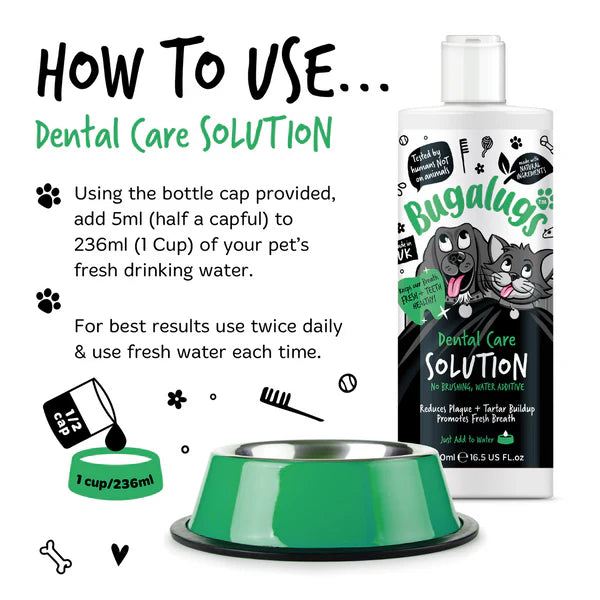Bugalugs Dental Care Water Additive Dog & Cat Care 490ml