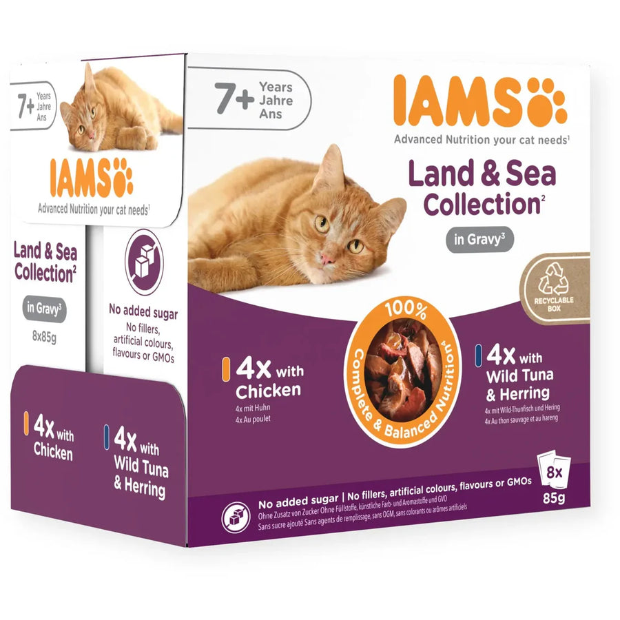 Iams Delights Senior Land & Sea Collection In Gravy 8x85g