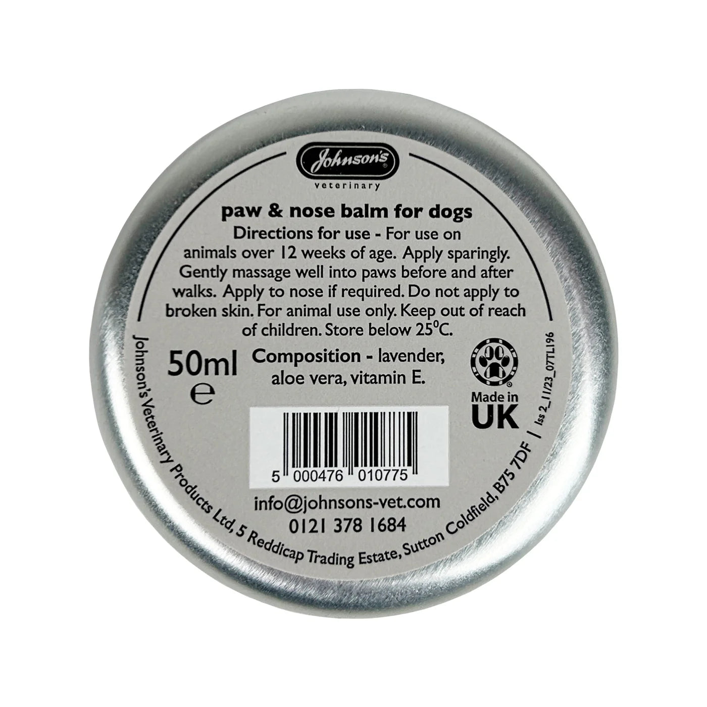 Johnson's Paw & Nose Balm For Dogs 50ml