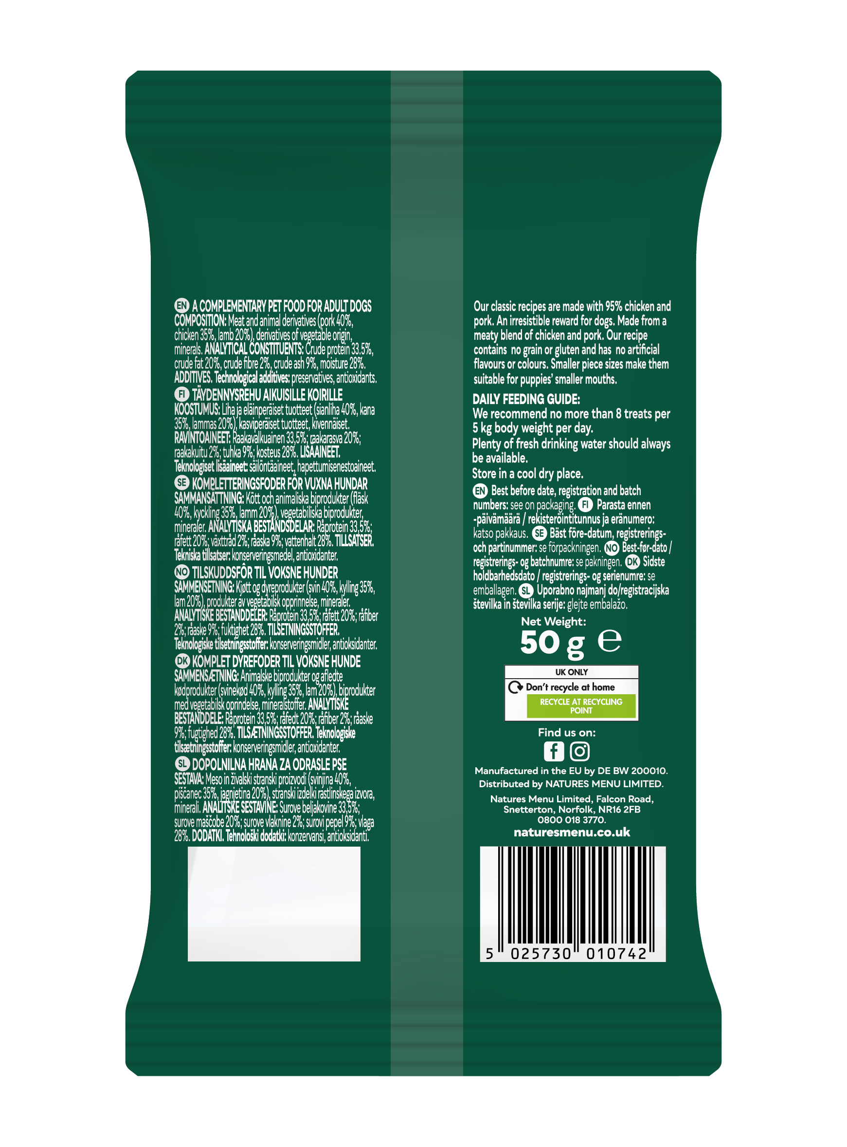 Natures Menu Meaty Treat Chicken & Lamb 50g