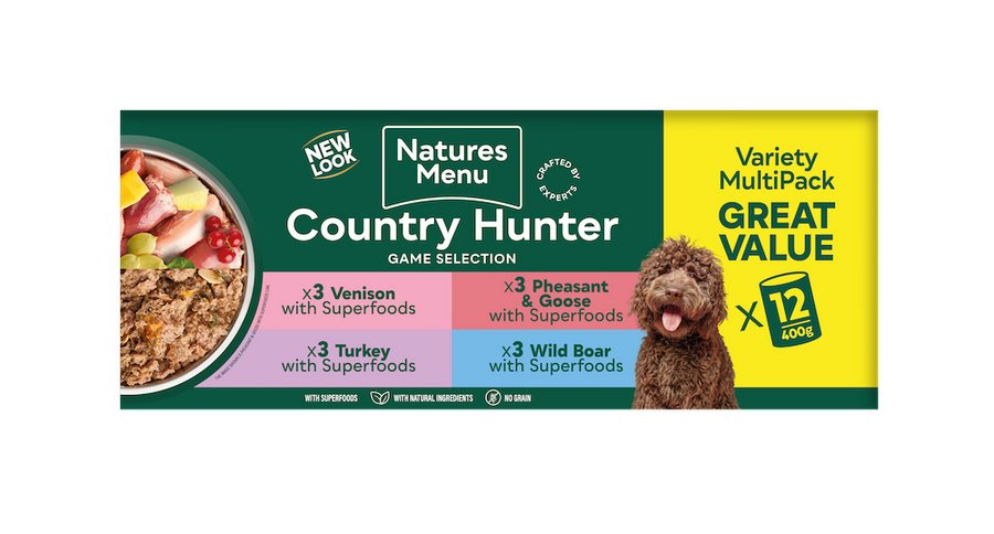 Natures Menu Country Hunter Adult Tins Game Meat Selection 12x400g