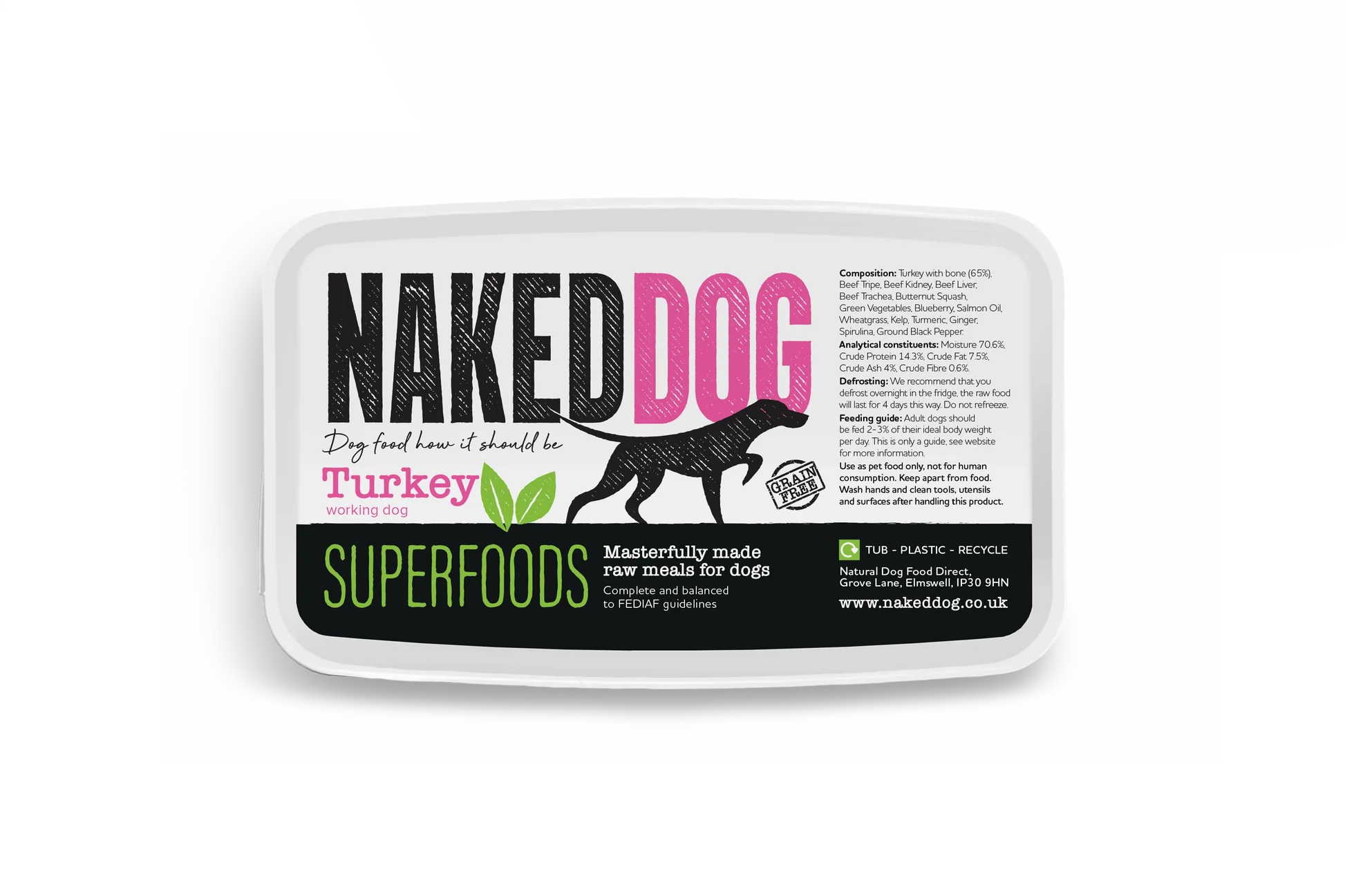 Naked Dog Superfood Turkey 2x500g