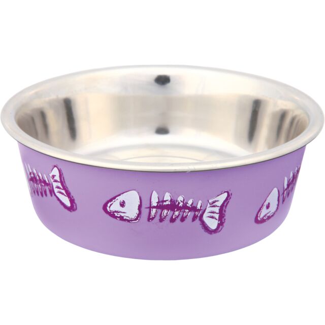 Trixie Stainless Steel Plastic Coated Cat Bowl 0.25L/12cm
