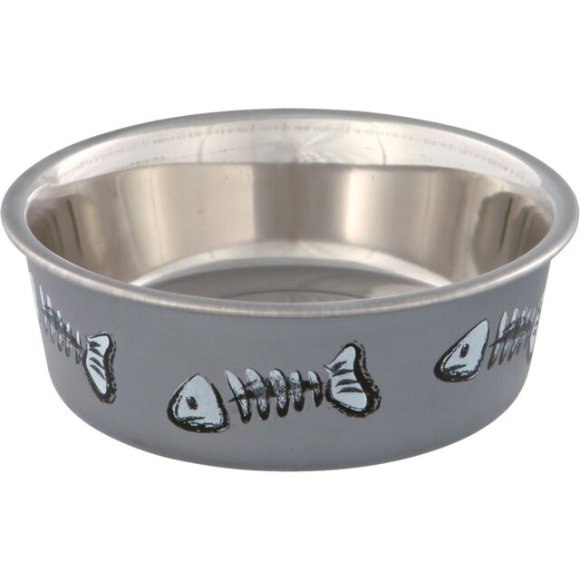 Trixie Stainless Steel Plastic Coated Cat Bowl 0.25L/12cm