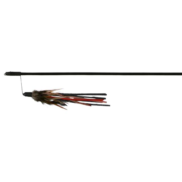 Trixie Playing Rod with Leather Straps & Feathers 50cm
