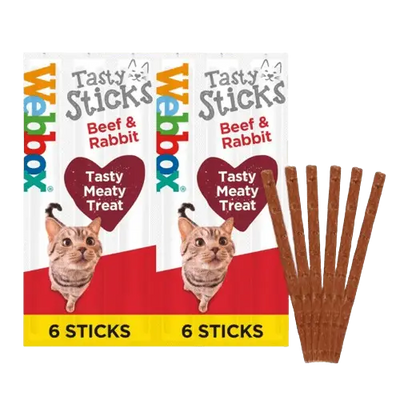 Webbox Cats Delight Tasty Cat Beef & Rabbit 6 Stick