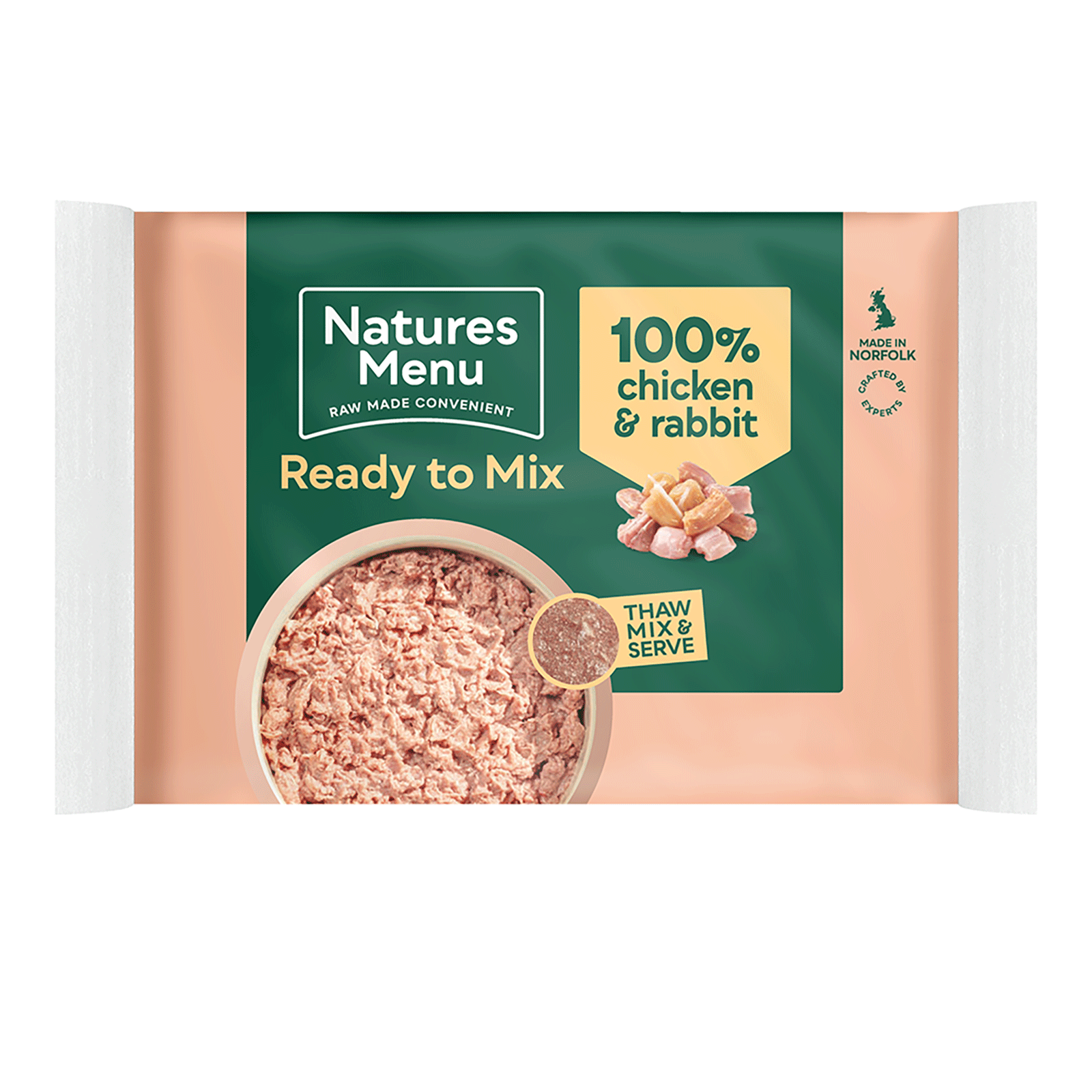 Natures Menu Raw Rabbit & Chicken Block 400g