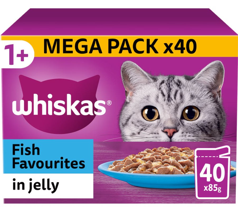 Whiskas Adult 1+ Fish Favourites In Jelly 40x85g
