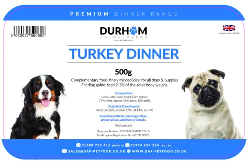 Durham feeds Turkey Dinner 500g
