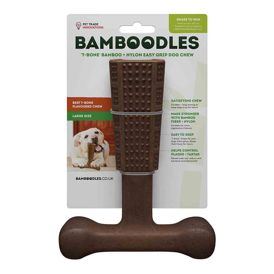 Bamboodles T-Bone Chew Toy Large Beef 7"