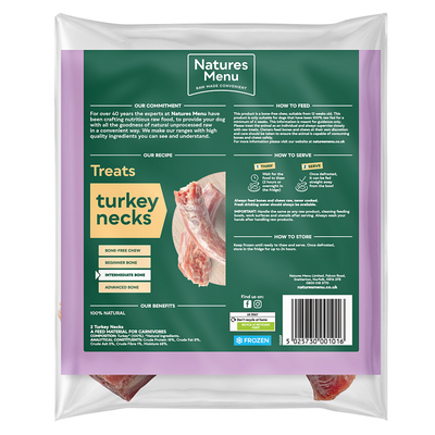 Natures Menu Raw Chews Turkey Necks 2 Pack