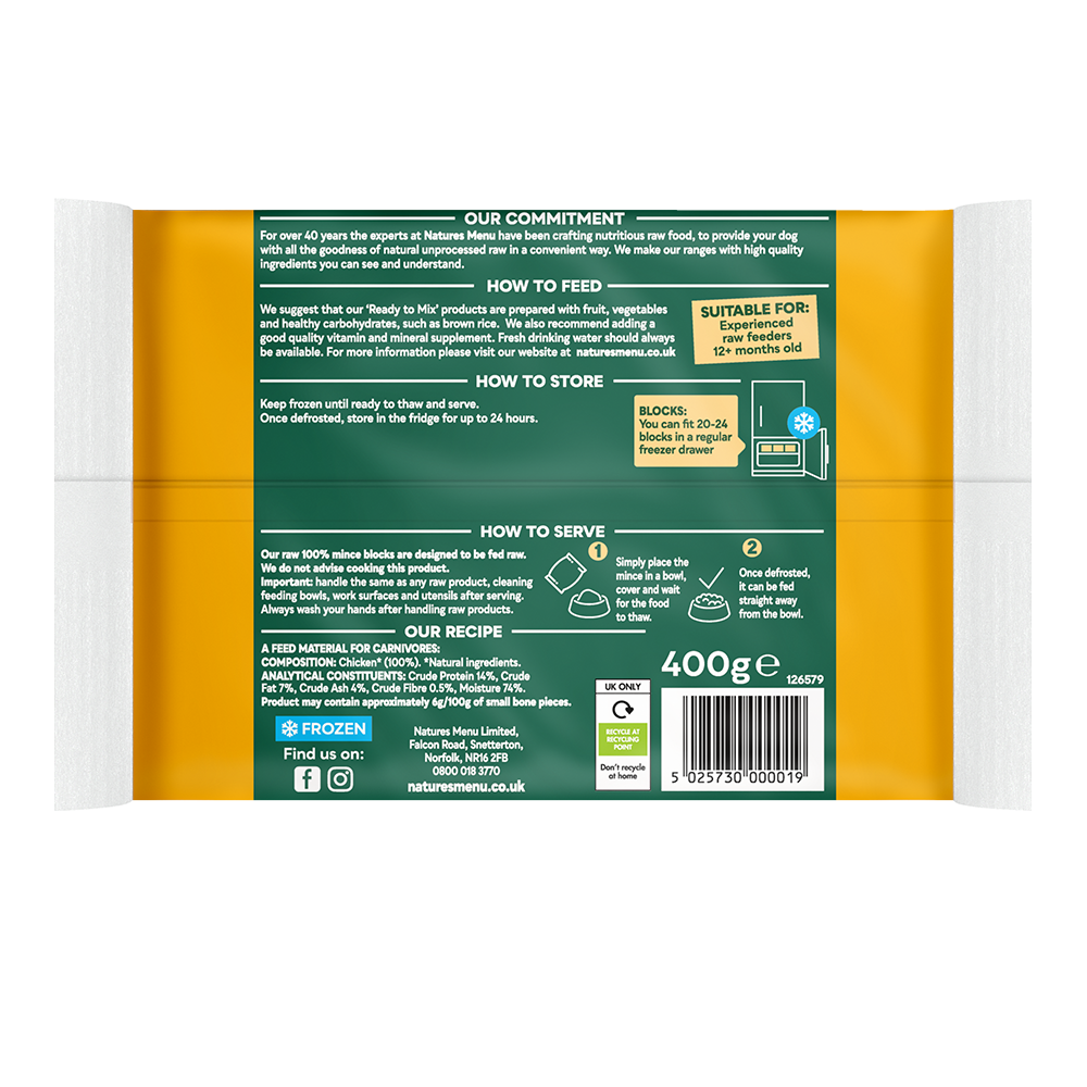 Natures Menu Mince Chicken 400g