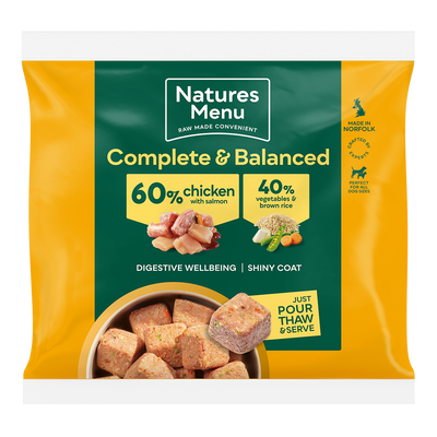 Natures Menu Raw Meal Nuggets 60/40 Chicken, Salmon, Veg & Brown Rice 1kg