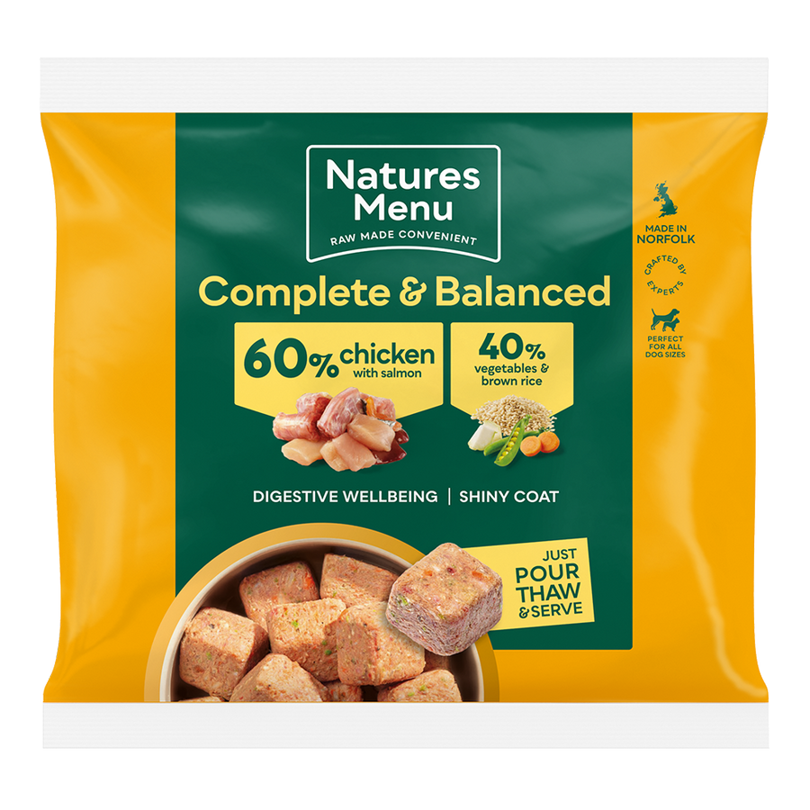 Natures Menu Raw Meal Nuggets 60/40 Chicken, Salmon, Veg & Brown Rice 1kg