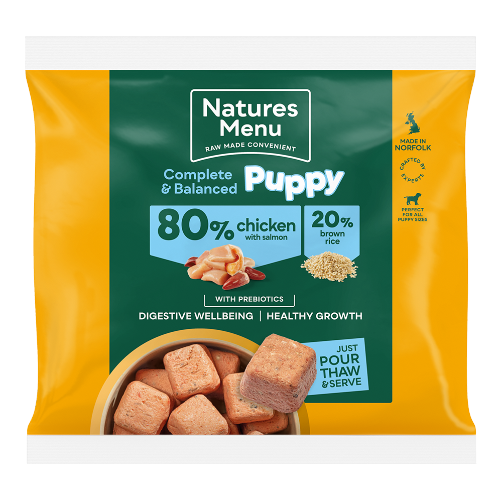 Natures Menu Raw Meal Nuggets 80/20 Chicken, Salmon & Brown Rice for Puppies 1kg