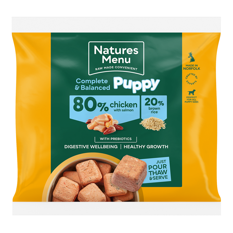 Natures Menu Raw Meal Nuggets 80/20 Chicken, Salmon & Brown Rice for Puppies 1kg
