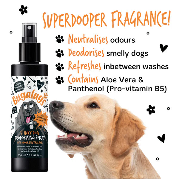 Bugalugs Stinky Dog Odour Control Deodorising Spray 200ml