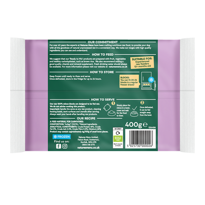 Natures Menu Raw Turkey Block 400g