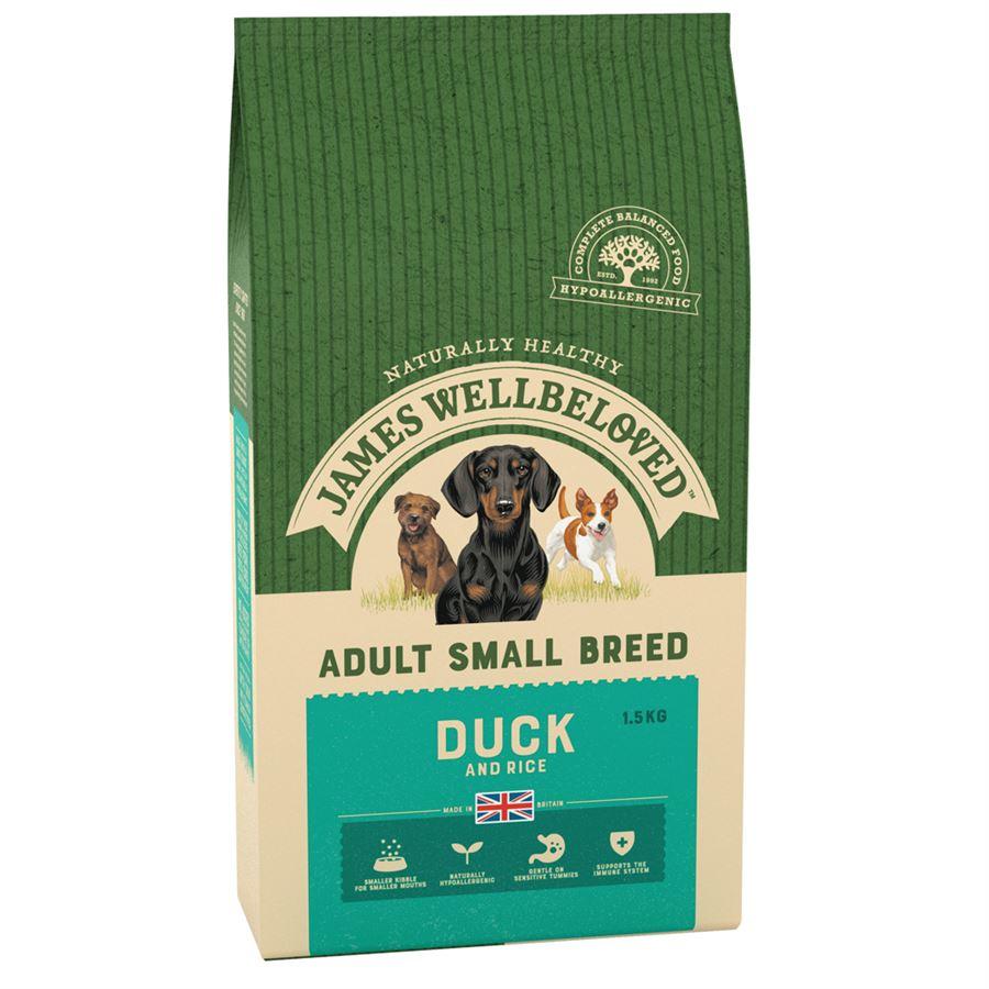 James Wellbeloved Duck & Rice Kibble Adult Small Breed 1.5