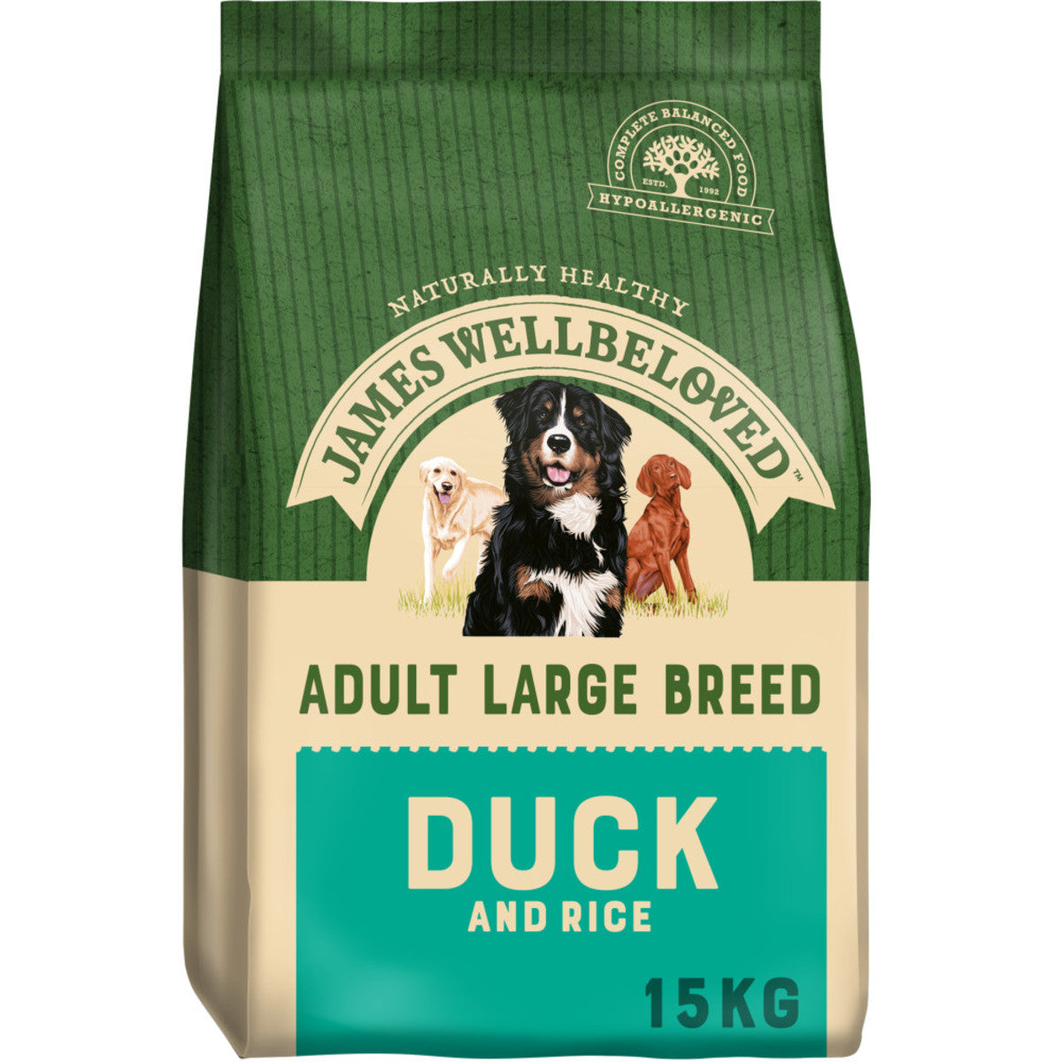 James Wellbeloved Duck & Rice Kibble Adult Large Breed 15