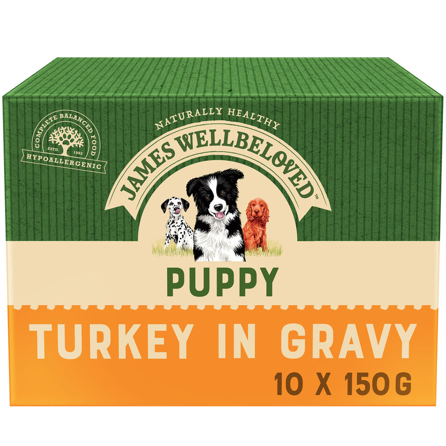 James Wellbeloved Turkey Puppy Pouches 150g