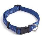 Wag N Walk Nylon Adjustable Collar Paw Blue 14-20"