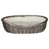 Basket, with lining and cushion 80 cm, grey