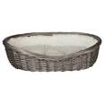 Basket, with lining and cushion 80 cm, grey