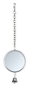 Mirror with metal frame, chain/bell,