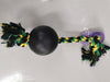 4.5" Stong Black Rubber Ball on Rope