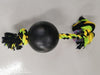 6" Strong Black Rubber Ball on Rope