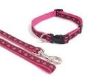 Wag N Walk Nylon Adjustable Collar Heart Pink 18-28"