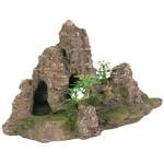 Rock formation with cave/plants 22 cm
