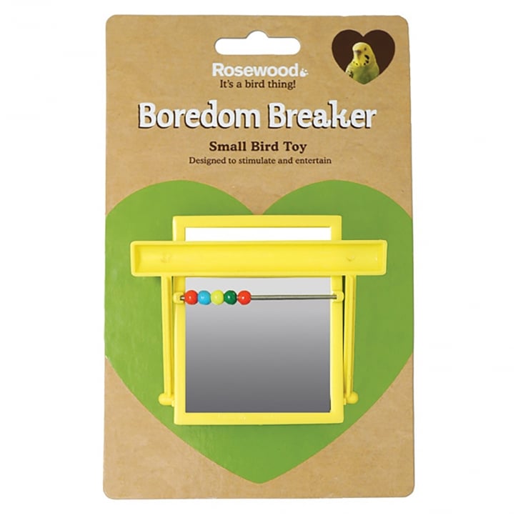 Boredom Breaker Budgie & Canary Perch Mirror W/beads