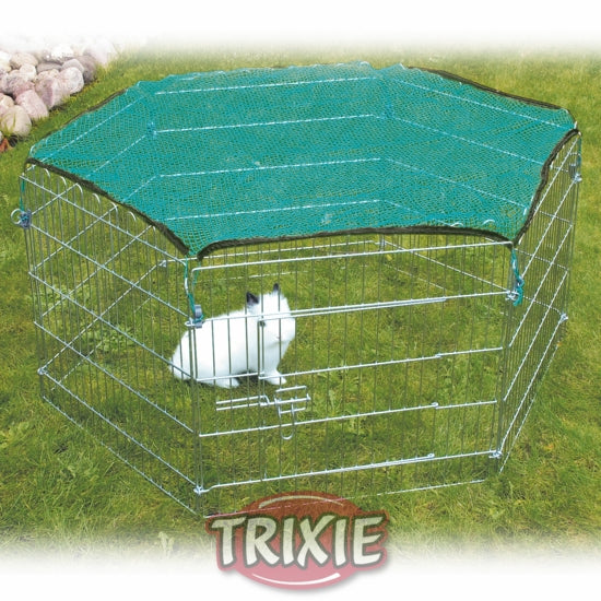 Nature 6 Sided Rabbit Playpen With Net Sunshade, Galvanised Run 63 X 60Cm