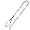 Chain lead with leather hand loop 1.00 m/4.0 mm, black