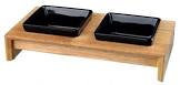 Black Ceramic Bowl Set With Stand 0.2ltr