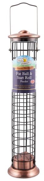 Walter Harrisons Copper Die Cast Suet Roll and Fat Ball Feeder 40cm