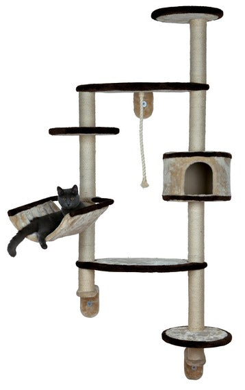 Francesco scratching post for wall mounting, 194 cm, beige/brown, Cats