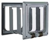 Cat flap, 4 ways, with tunnel 21 × 21 cm, grey