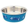 Stainless steel bowl for cats, plastic coated 0.3l 12 cm