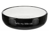 Cat Bowl For Short-Nosed Breeds, Ceramic 0.3 15 Cm, Black/White