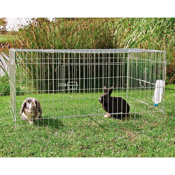 natura outdoor run with cover, galvanized, 116