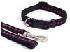 Wag N Walk Nylon Adjustable Collar Star Black/hot Pink 10-14"