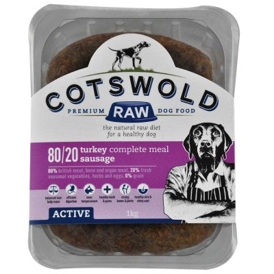 80/20 Adult Working Active Turkey 1kg Sausage
