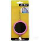 Bird Toy Round Mirror w Bell 7.7cm
