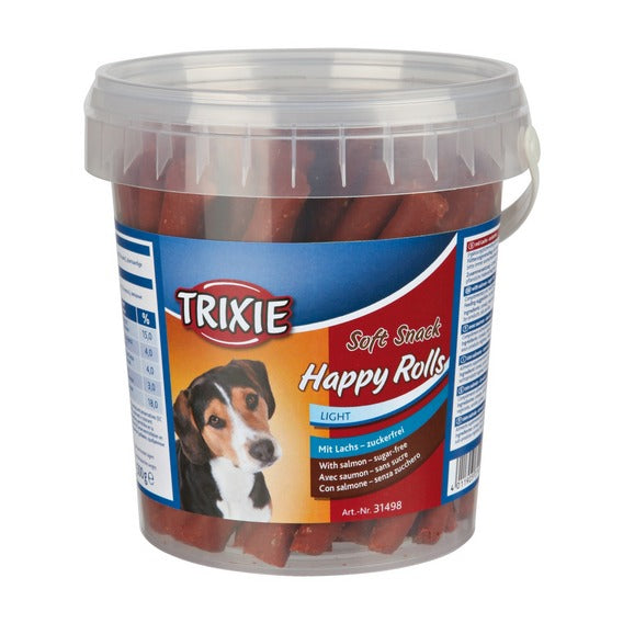 Soft Snack Happy Rolls Dog Treats with Salmon in a Resealable Tub, 500 g